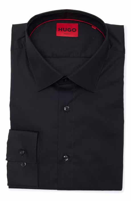 BOSS Valerio Solid Cotton Button-Up Shirt
