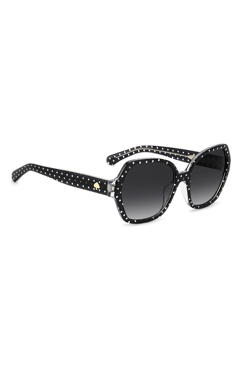 Kate Spade New York layne 57mm geometric square sunglasses, Alternate, color, Pattern Black/ Dark Grey Sf