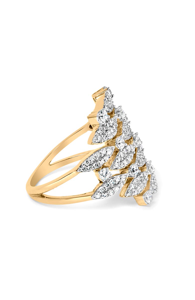Haus of Brilliance 14K Gold 1.0 Cttw Diamond Geometric Stacked Open Cocktail Ring, Alternate, color, Yellow Gold