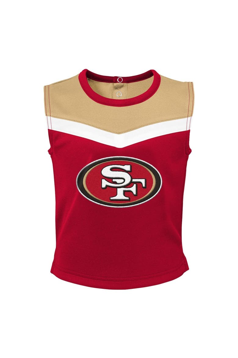 Girls Toddler Scarlet San Francisco 49ers Spirit Cheer Two-Piece Cheerleader Set with Bloomers, Alternate, color, Scarlet