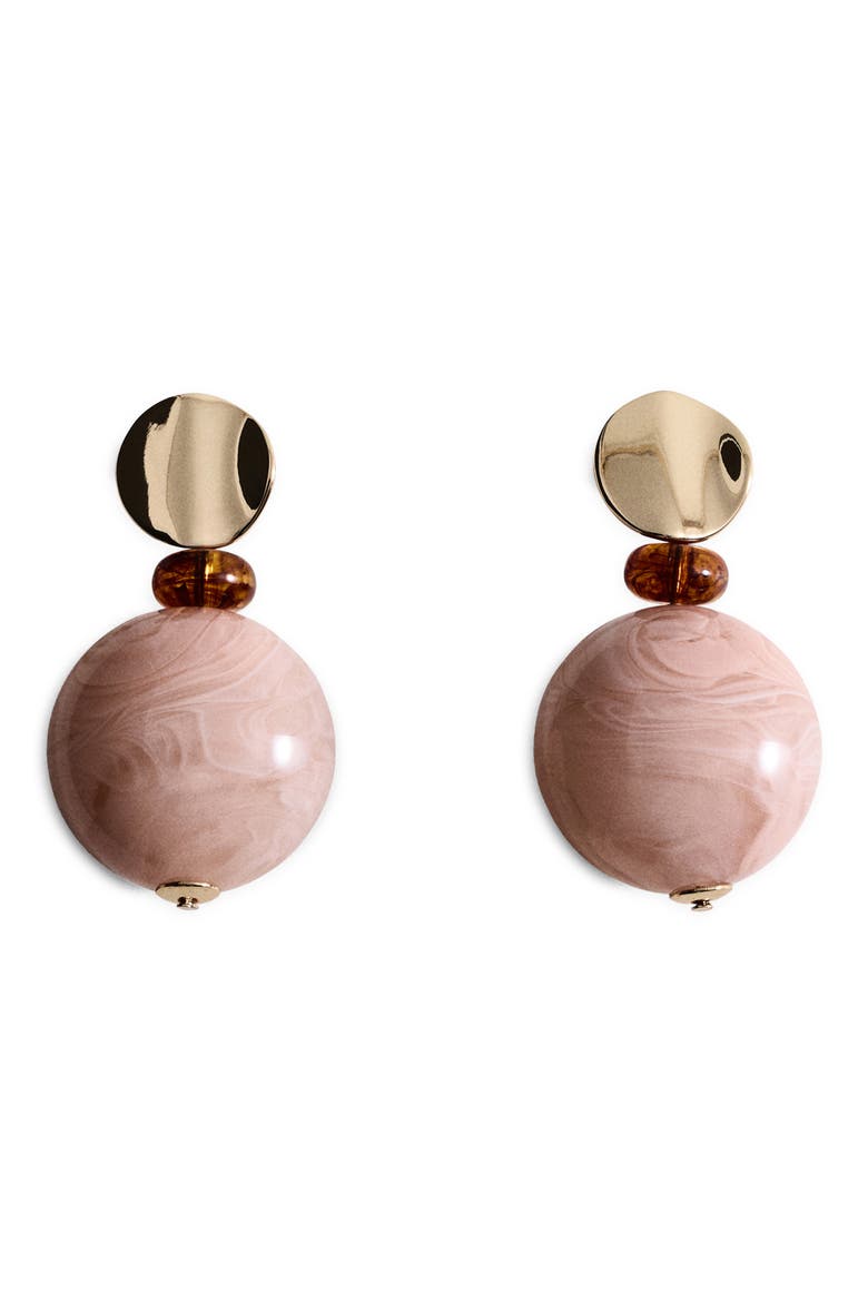 Combined Bead Drop Earrings, Main, color, PASTEL PINK
