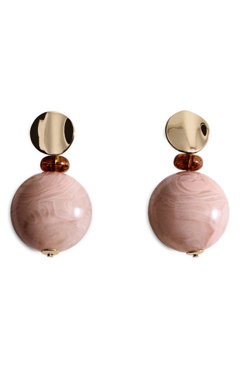 Combined Bead Drop Earrings