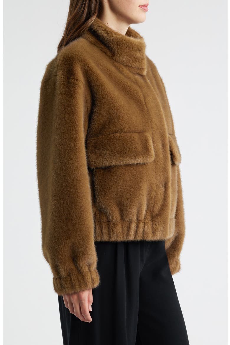 Faux Fur Bomber Jacket, Alternate, color, MINK