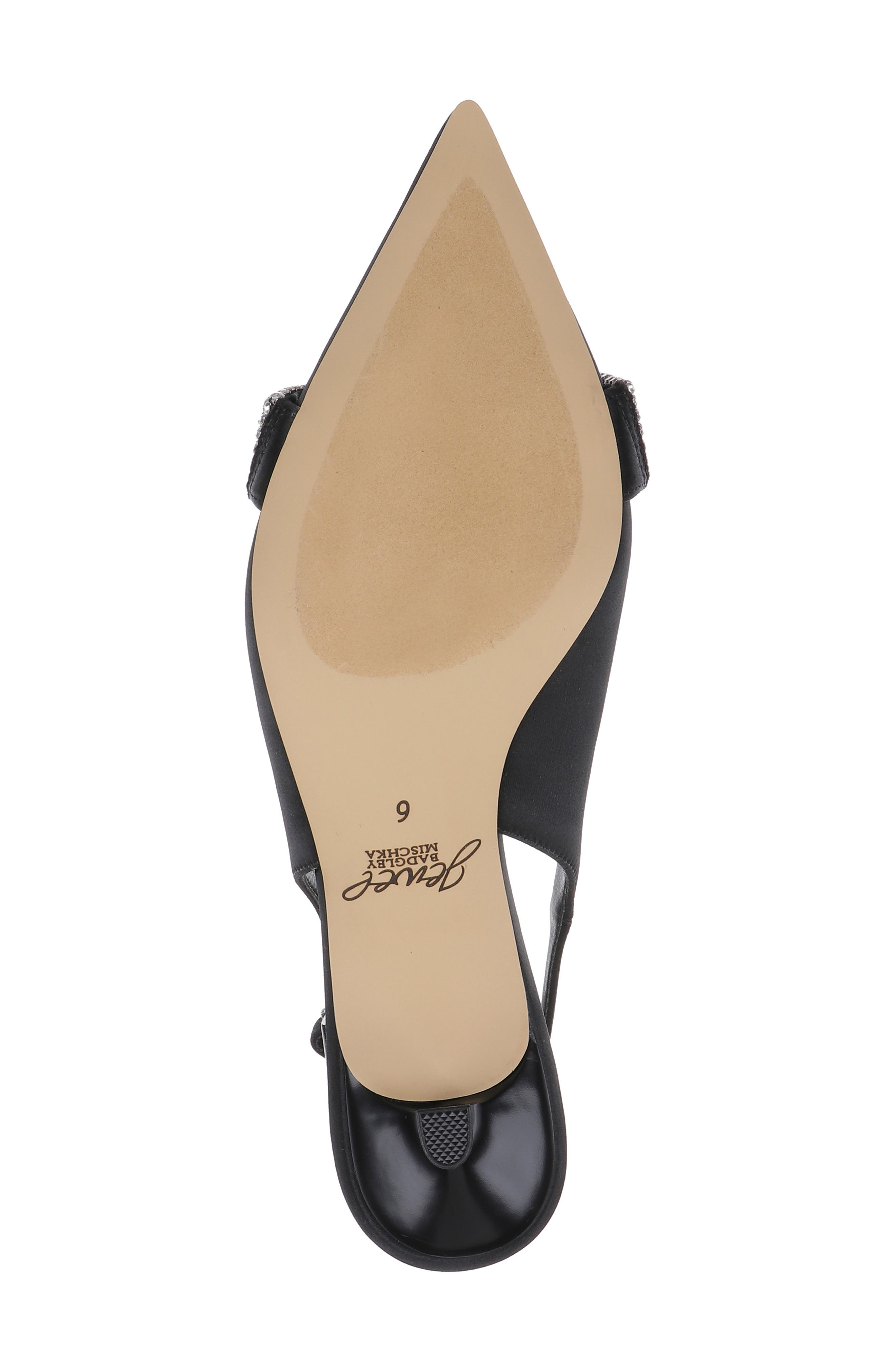 Bibi Pointed Toe Slingback Pump, Alternate, color, BLACK SATIN