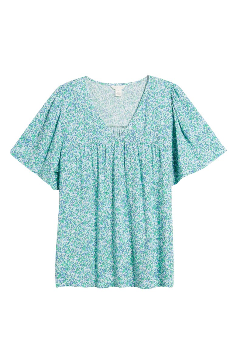 Caslon<sup>®</sup> Print V-Neck Gauze Top, Alternate, color, Blue Cornflower Organic Geo