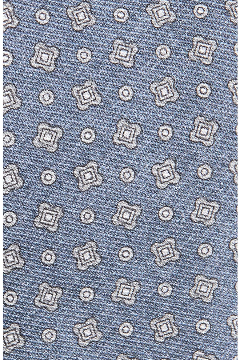 Neat Print Silk Tie, Alternate, color, DENIM