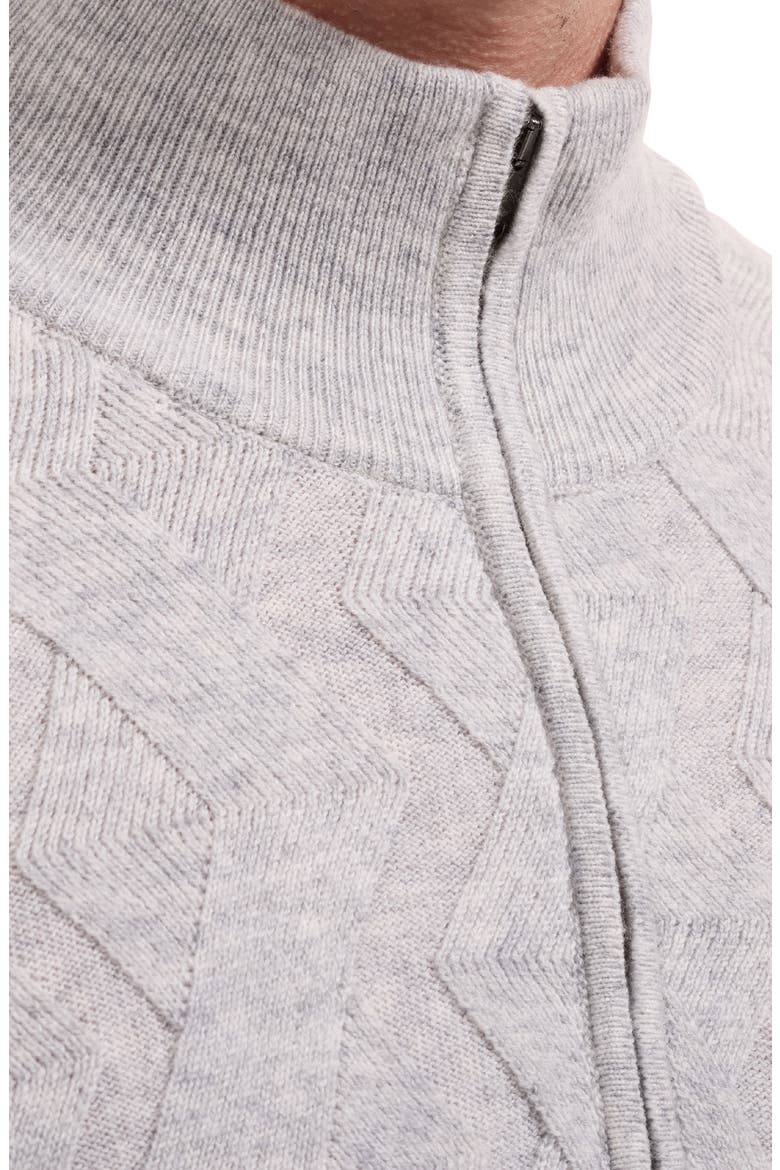 Wool & Cashmere Quarter Zip Sweater, Alternate, color, OATMEAL
