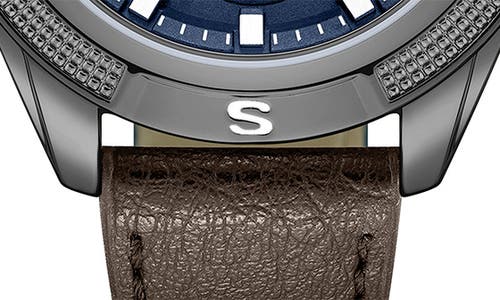 Kenneth Cole Reaction Analog & Digital Faux Leather Strap Watch, 48.2mm