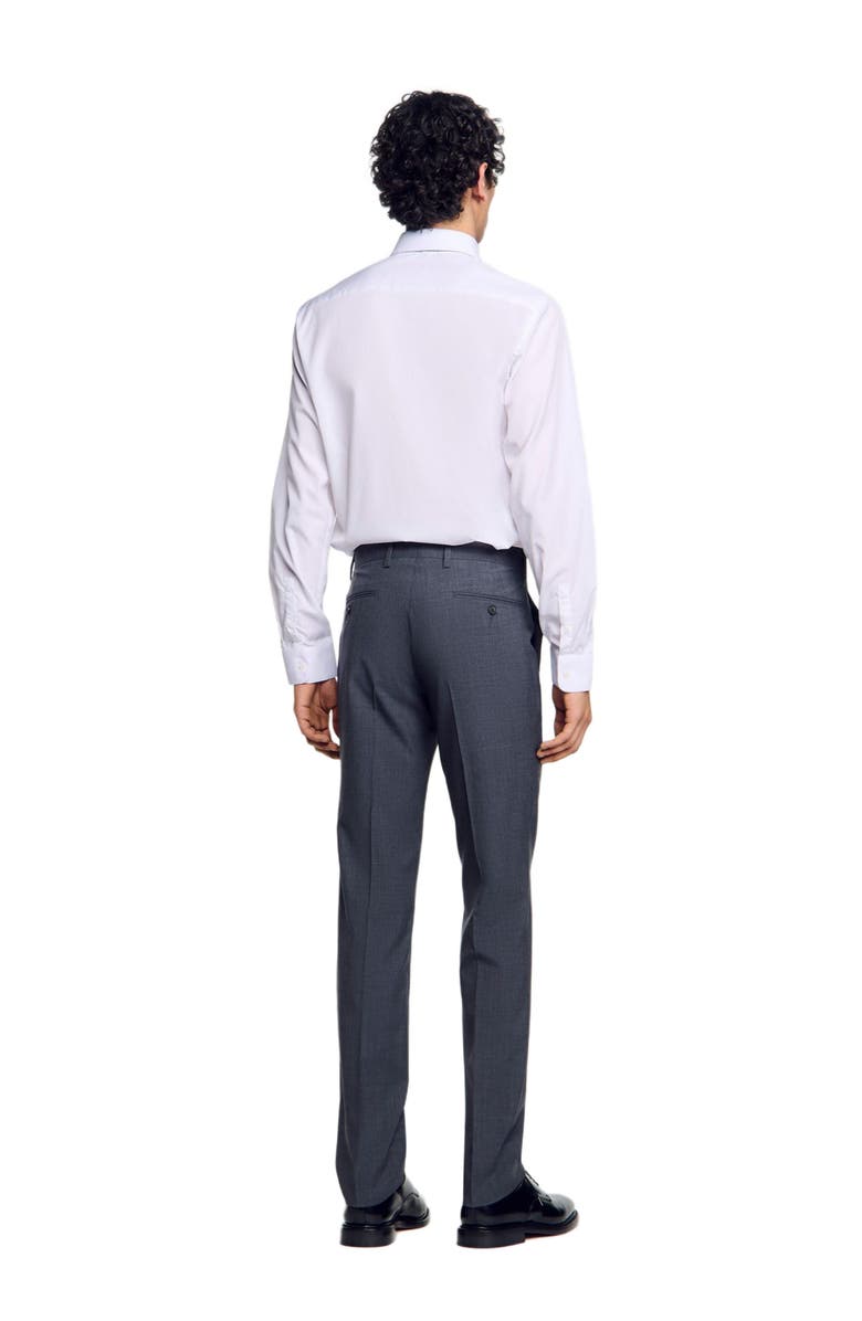 SANDRO Wool suit trousers, Alternate, color, Mocked Grey