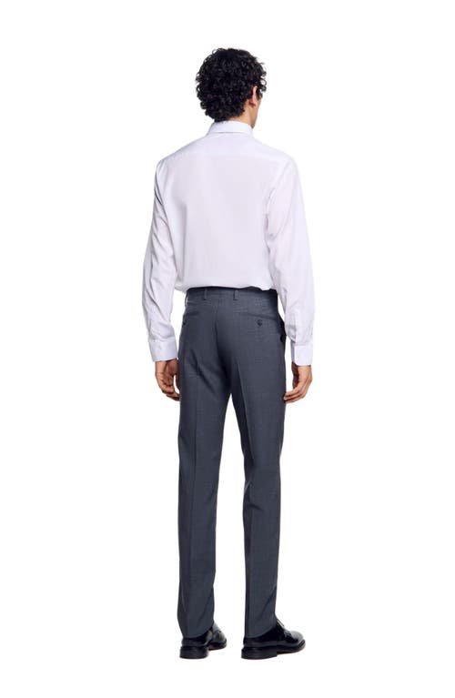 Sandro Classic Fit Suit Trousers In Mocked Grey