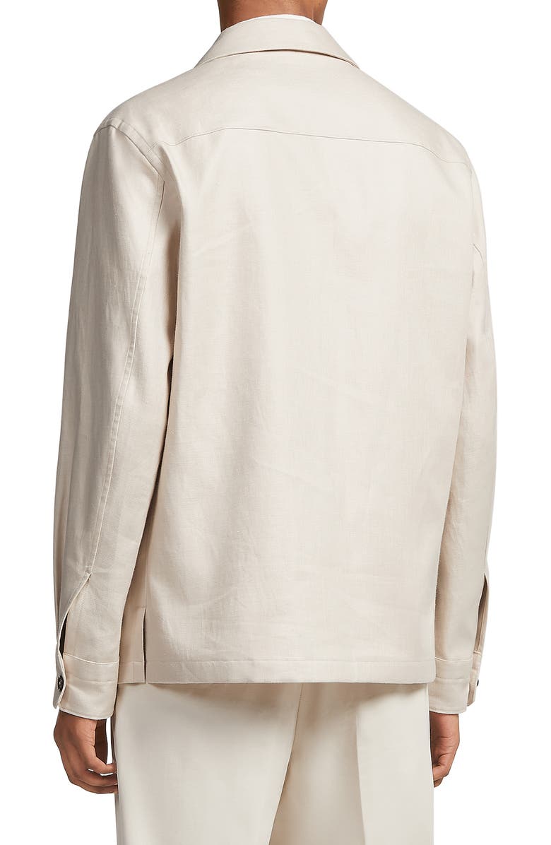 ZEGNA Double Layer Linen Twill Overshirt, Alternate, color, 