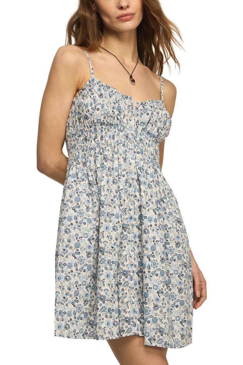 Floral Print Minidress, Alternate, color, BLUE FLORAL