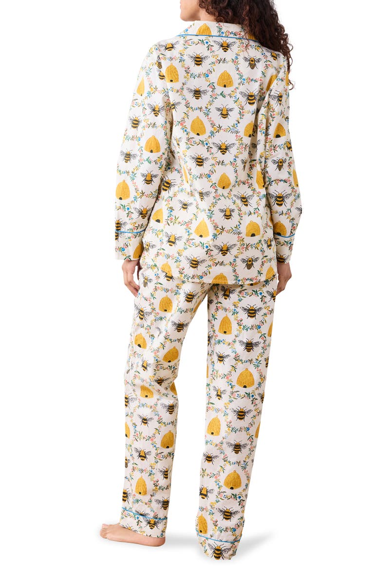 Printfresh Long Sleeve Organic Cotton Pajamas Set, Alternate, color, Cream