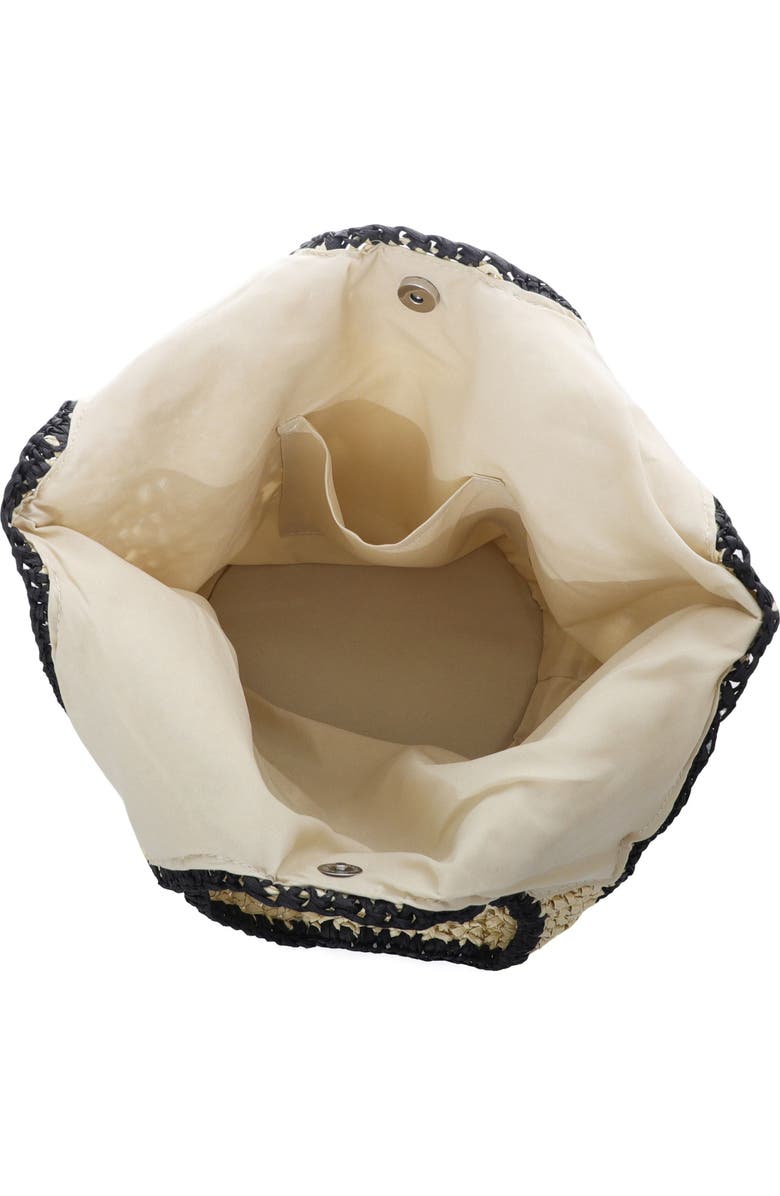Adornia Oversized Raffia Hobo Shoulder Bag, Alternate, color, White/ Black