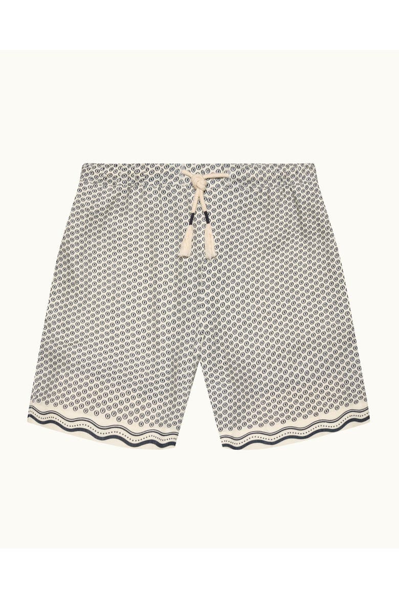Setter Seersucker Shorter Length Swim Shorts, Alternate, color, WHITE SAND/NIGHT IRIS