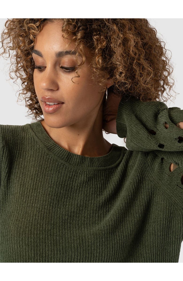 Saint + Sofia Suki Lace Hole Knit, Alternate, color, Green
