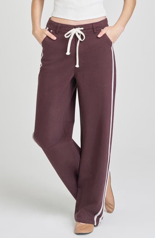 Wayf Mercer Denim Track Pants In Brown