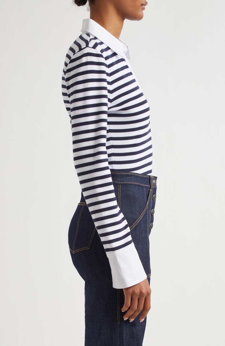 Cinq à Sept Jaden Stripe Polo Top, Alternate, color, Navy/ White