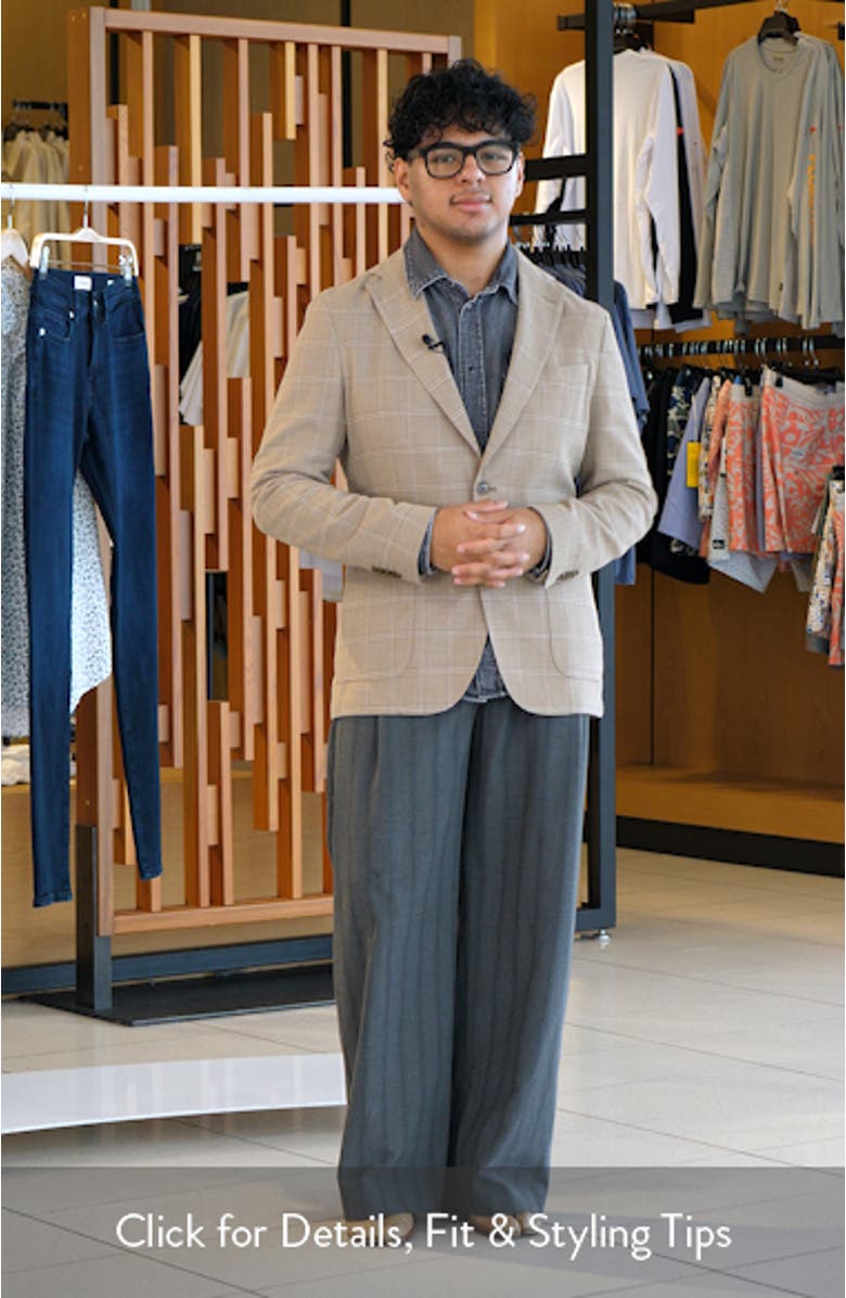 Hanry Slim Fit Check Stretch Wool & Cotton Sport Coat, sales video thumbnail