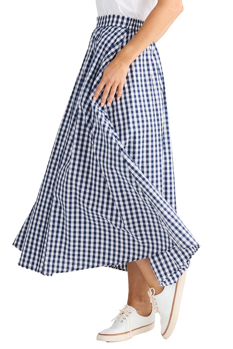 Lucy Plaid Maxi Skirt, Alternate, color, NAVY GINGHAM
