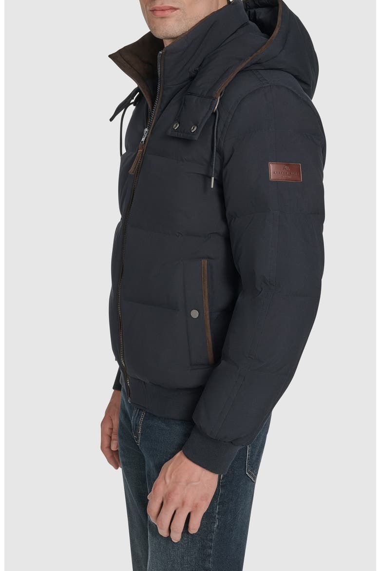 Langham Water Resistant Hooded Puffer Bomber Jacket, Alternate, color, INK