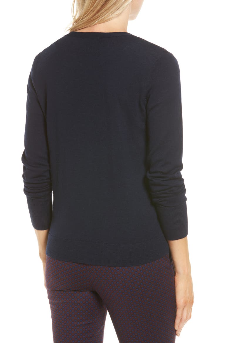 V-Neck Merino Wool Cardigan, Alternate, color, NAVY PEACOAT
