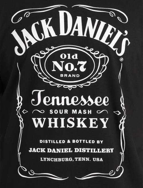 True Nation By Dxl Big & Tall Jack Daniels Tennessee Whiskey Graphic Tee In Black