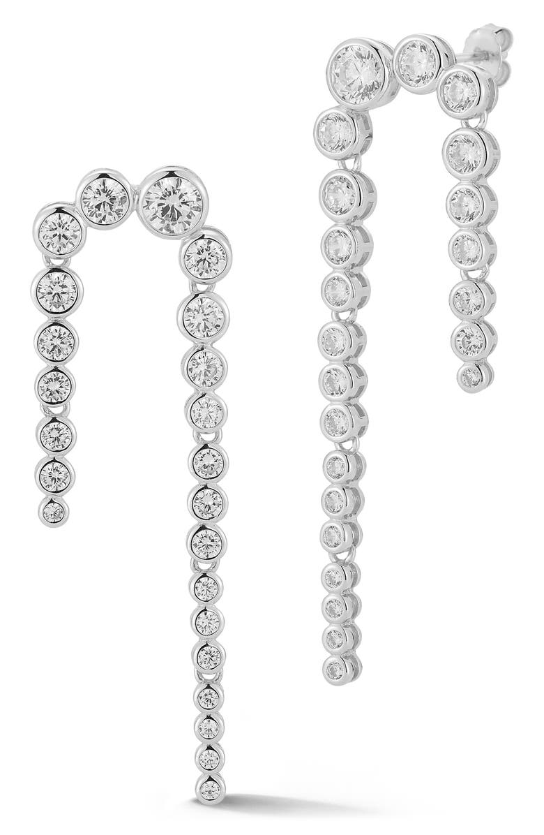 GLAZE JEWELRY Cubic Zirconia Graduated U-Drop Earrings, Main, color,