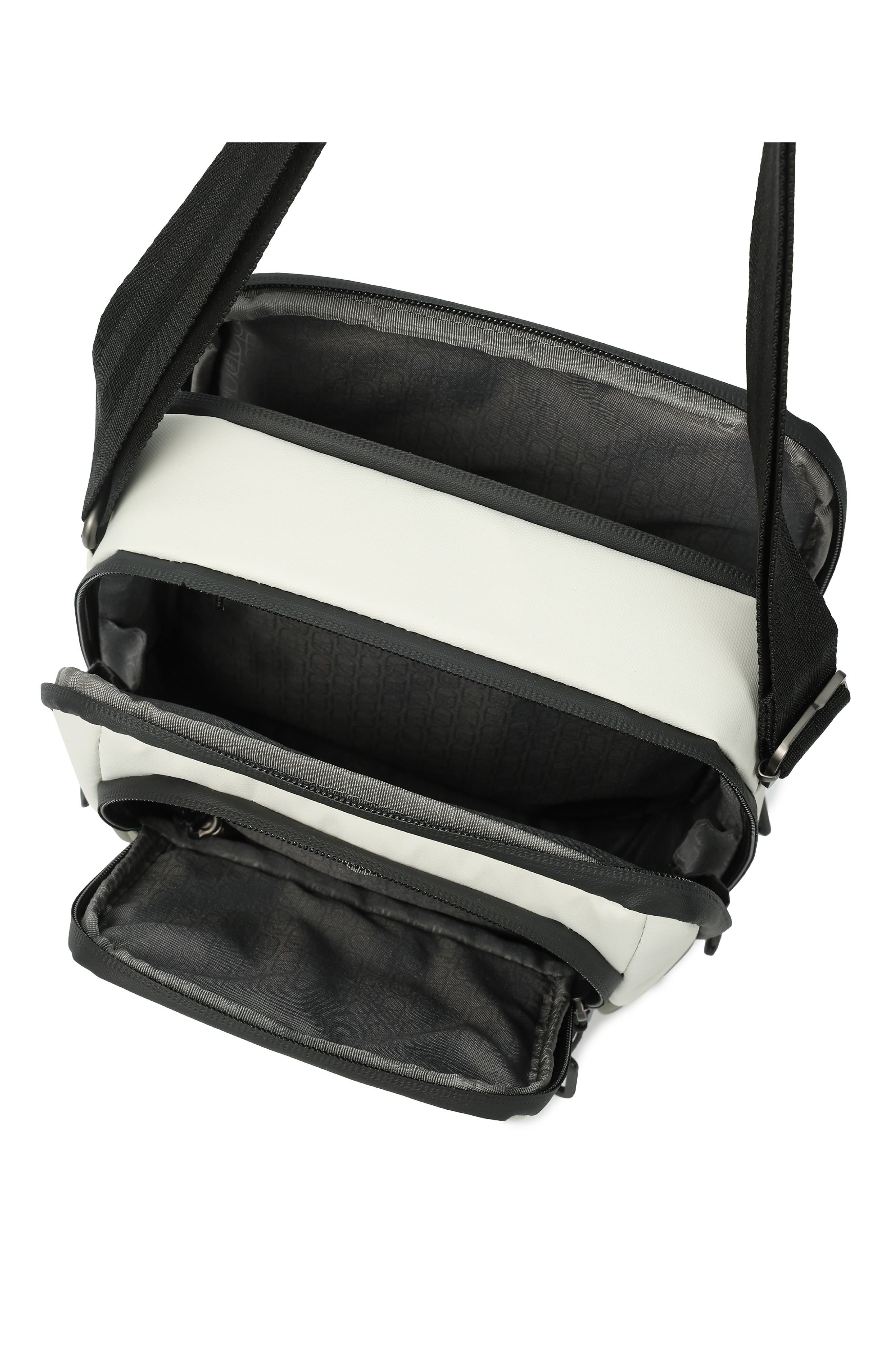 Relax RFID Crossbody Bag, Alternate, color, COATED OLIVE/ NATURAL
