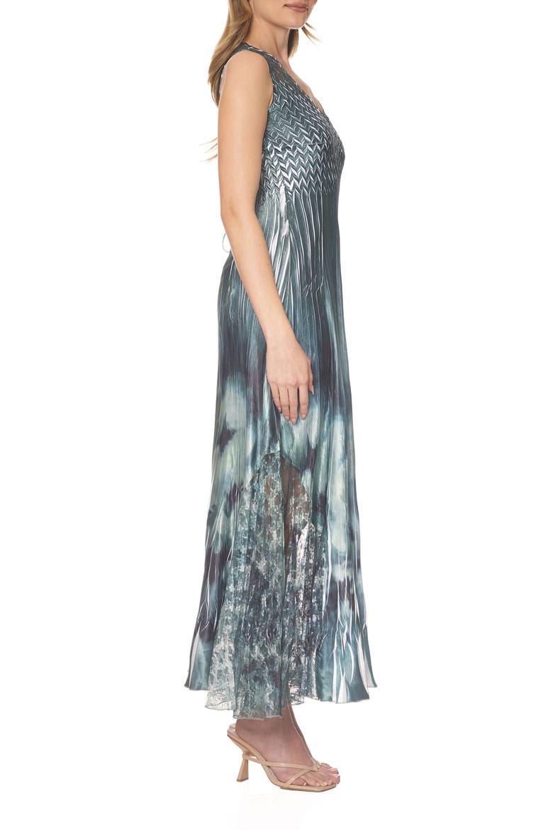 Lace-Up Back Maxi Cocktail Dress, Alternate, color, SHIBORI SAGE