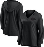 FANATICS Women's Fanatics   Kansas City Chiefs Blackout Slub Hoodie V-Neck Long Sleeve T-Shirt