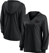 FANATICS Women's Fanatics Kansas City Chiefs Blackout Slub Hoodie V-Neck Long Sleeve T-Shirt