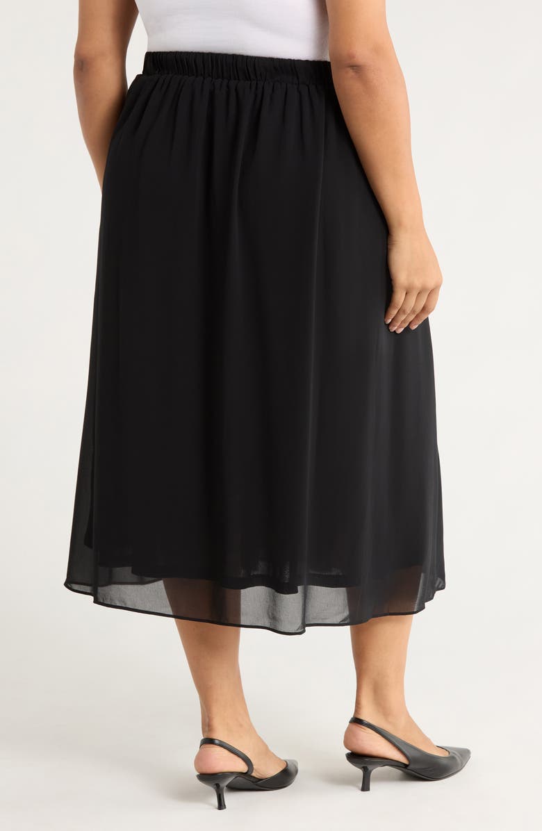 KASPER Pleated Midi Skirt, Alternate, color, Black