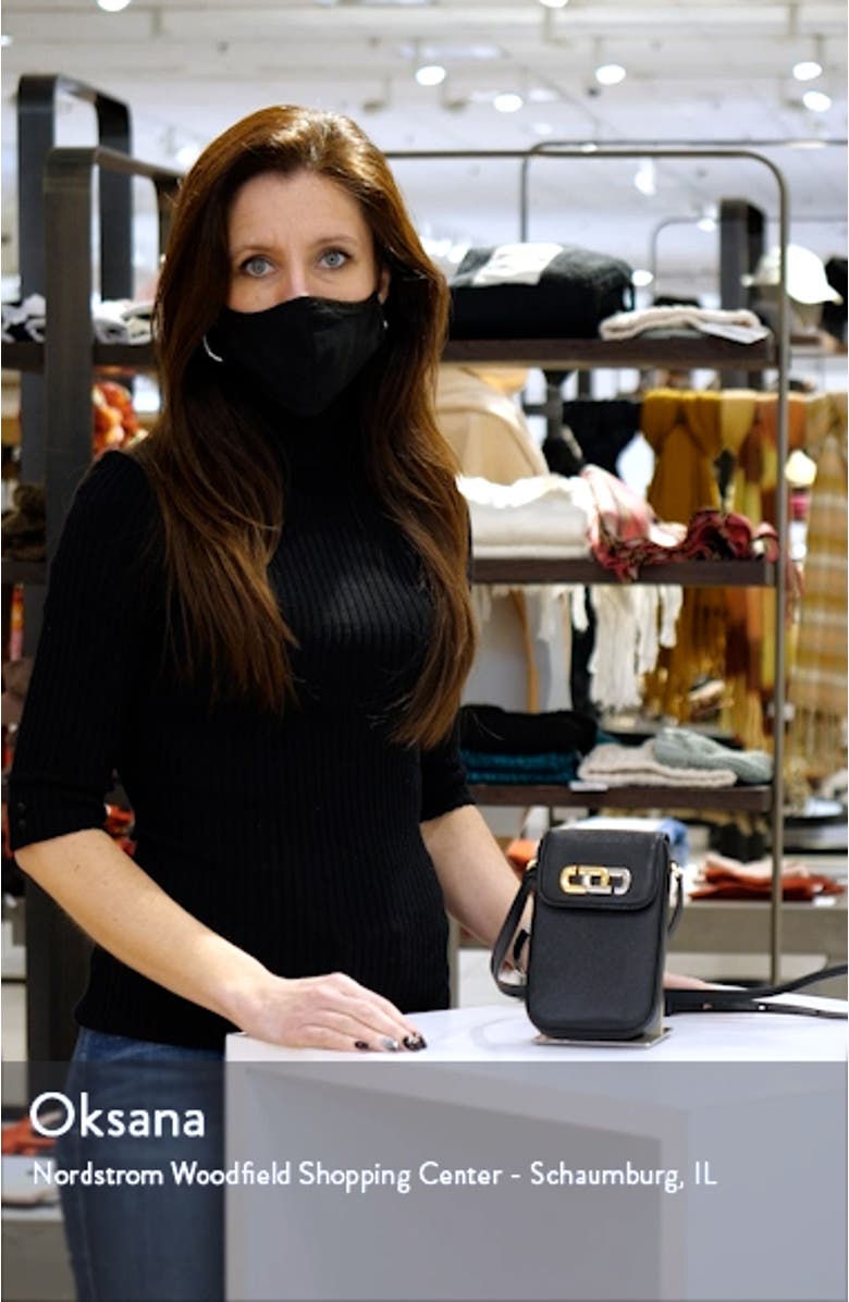 Logo Leather Phone Crossbody Bag, sales video thumbnail