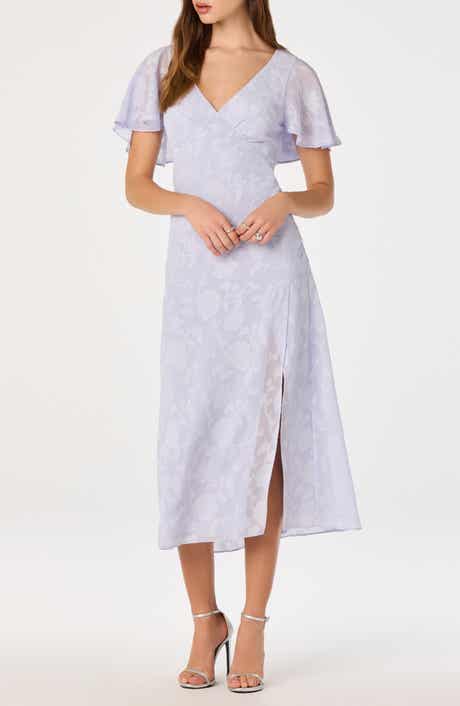 ASTR the Label Floral Flutter Sleeve Cutout Back Midi Dress