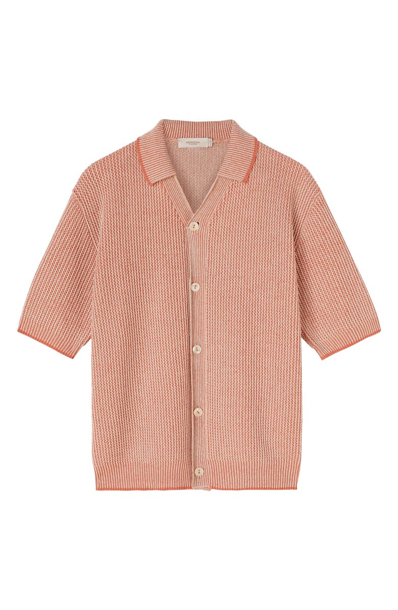 Agnona Cotton & Cashmere Button-Up Polo Sweater, Main, color, 