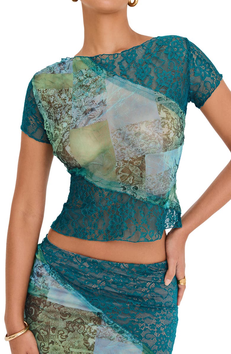 Mistress Rocks Lace & Mesh Top, Alternate, color, 