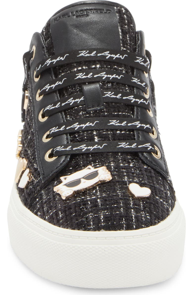 KARL LAGERFELD PARIS Cate Pins Lace-Up Sneaker, Alternate, color, Black/ White