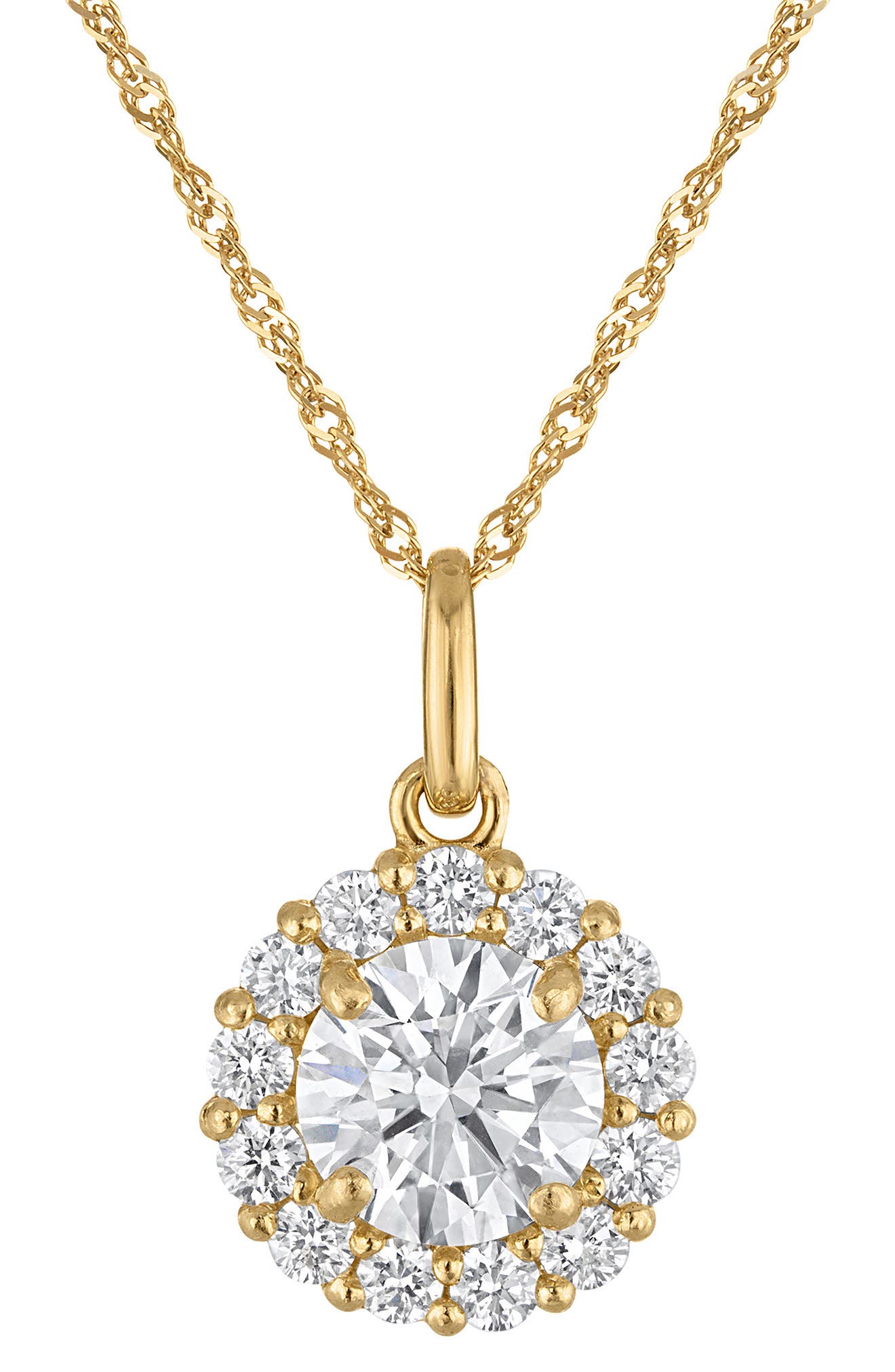 FZN 14K Gold Lab Grown Diamond Pendant Necklace
