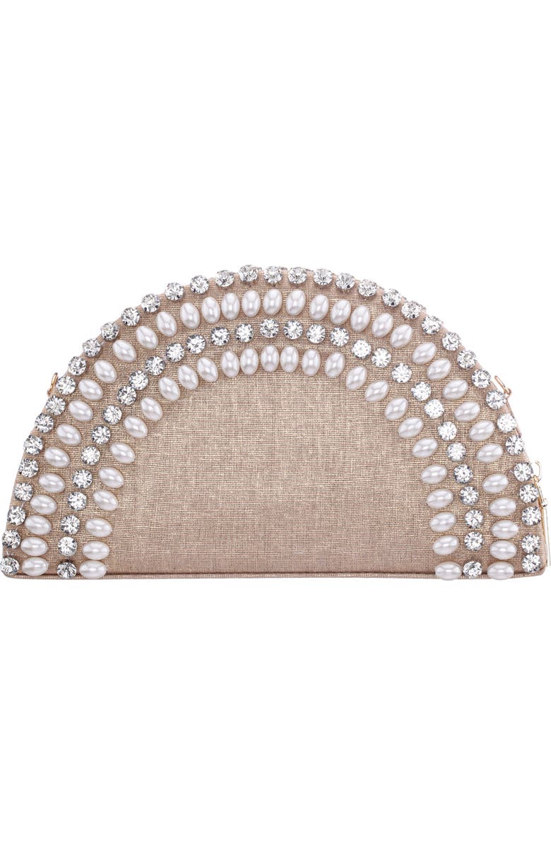 Nina Half Moon Embellished Crossbody Clutch, Alternate, color,