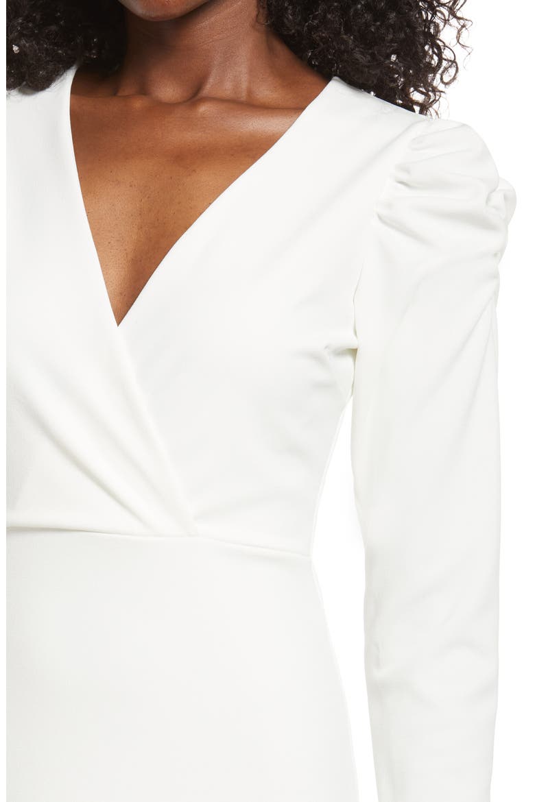 With a Passion Long Sleeve Gown, Alternate, color, WHITE