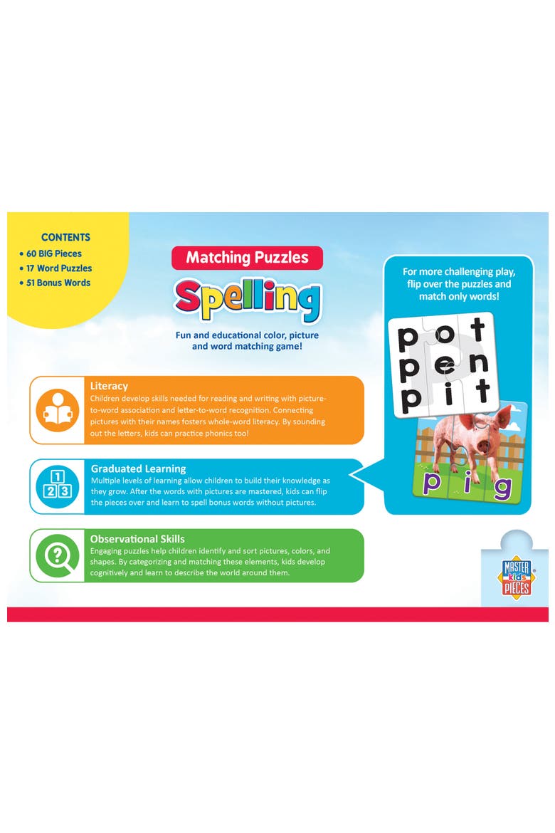 Spelling - Educational Matching Puzzles, Alternate, color, Multicolor