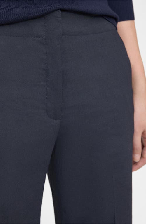 Theory Clean Terena Crop Wide Leg Linen Blend Pants