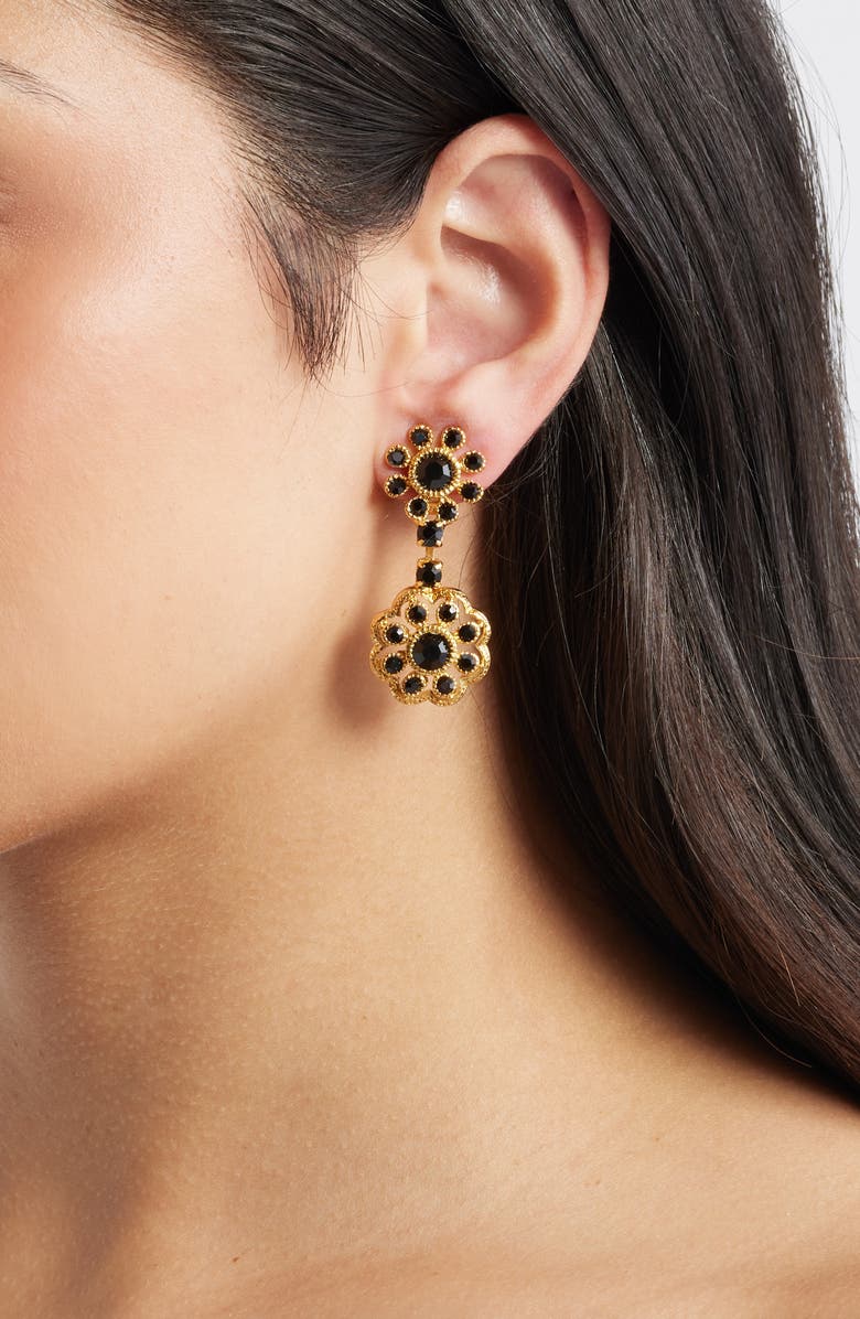 Kenneth Jay Lane Flower Cluster Drop Earrings, Alternate, color, Gold