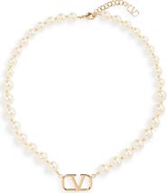 Valentino VLOGO Swarovski Imitation Pearl Necklace