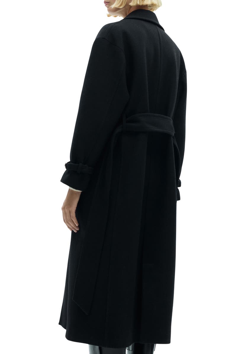 MANGO Traviata Tie Belt Wool Blend Coat, Alternate, color,