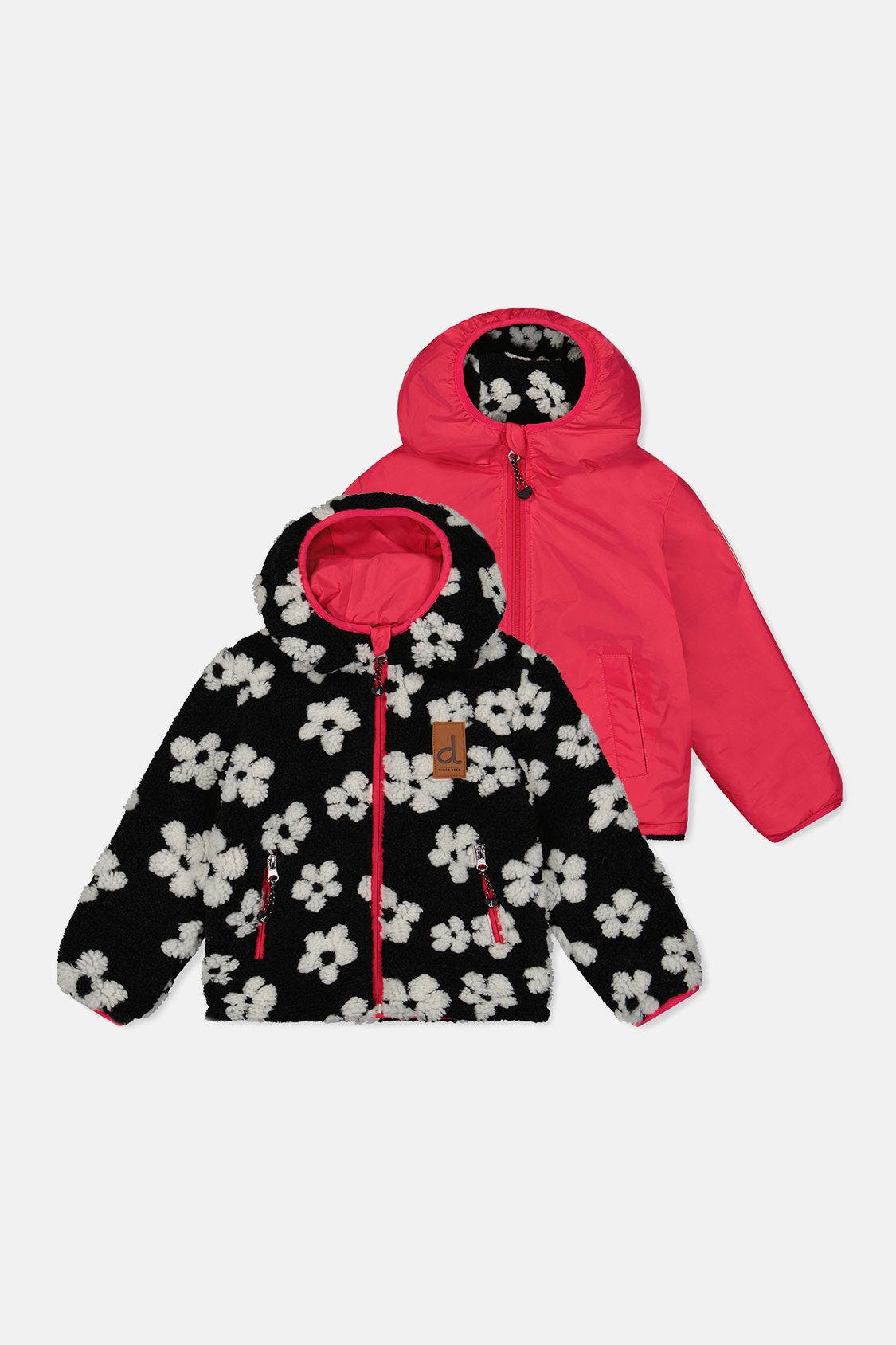 selected Black Printed Flowers and Pink