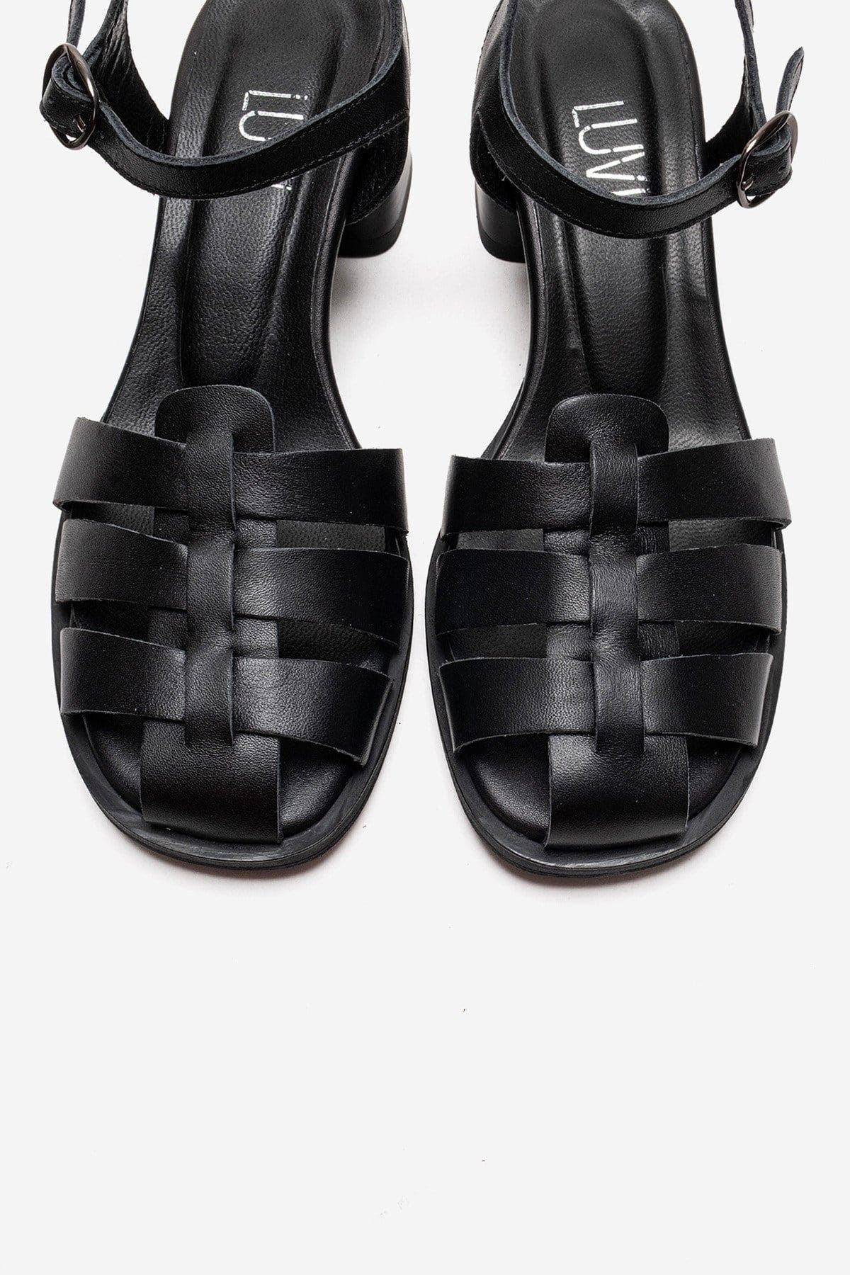 Forever & Always Shoes Devora Leather Block Heel Sandal, Alternate, color, Black