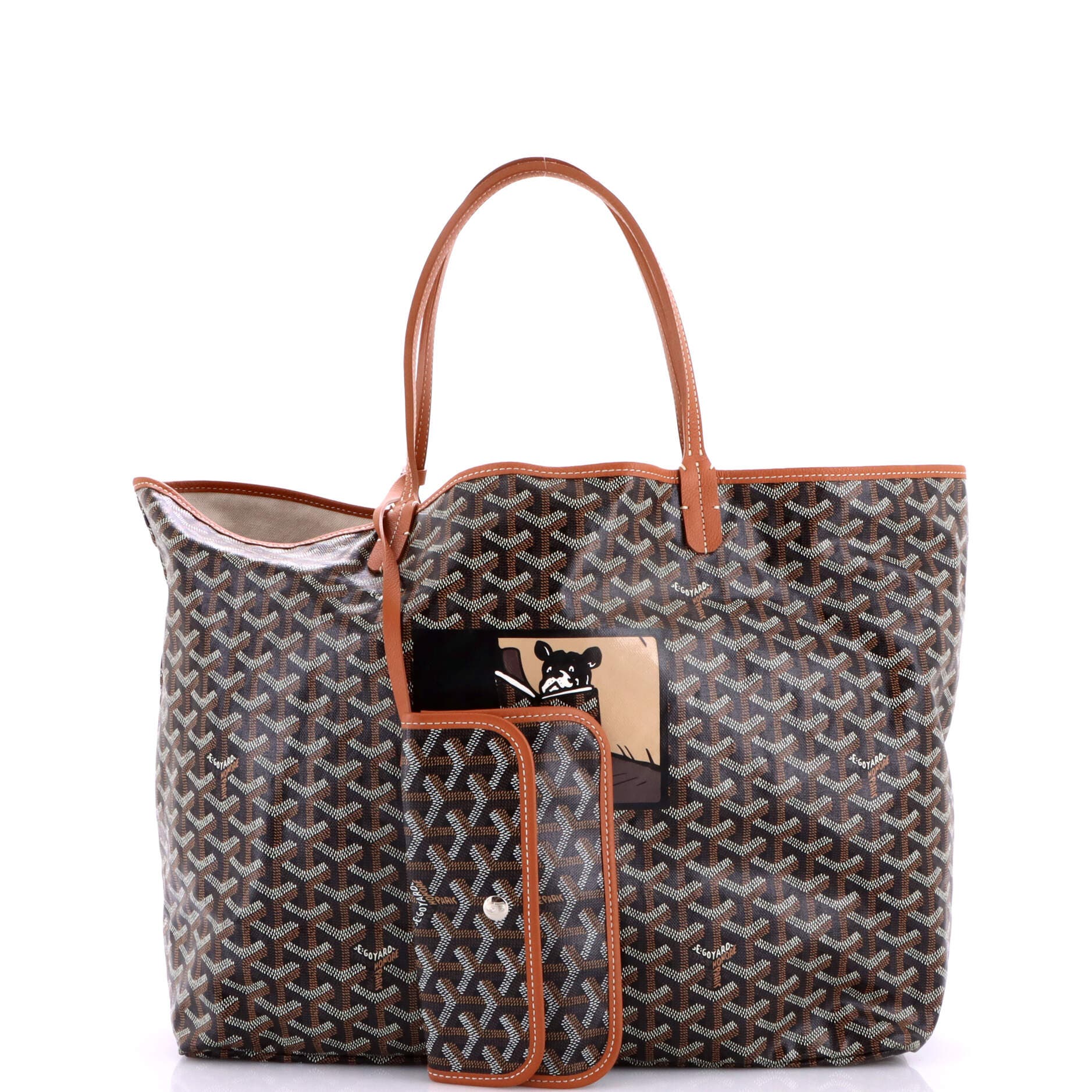 Pre-Owned Goyard Saint Louis Tote Printed Coated Canvas GM, Alternate, color, Print