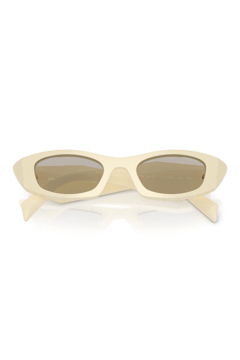 50mm Oval Sunglasses, Alternate, color, WHITE MILK / LIGHT BROWN